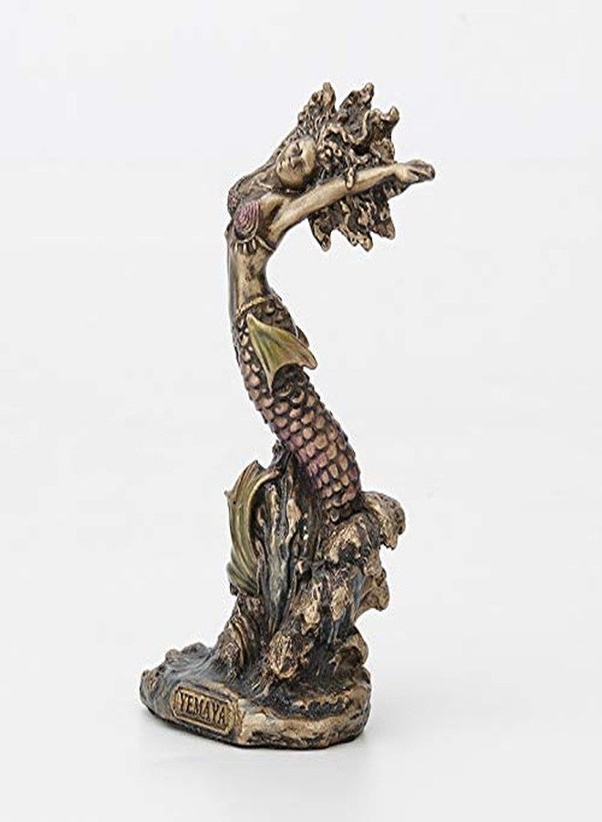 فيرونيز ديزاين تمثال من تصميم فيرونيز، بطول 3.5 بوصة، ييمايا سانتيريا أوريشا، أم الجميع وإلهة المحيط، مصنوع من الراتنج المصبوب ومطلي يدويًا بلمسة نهائية برونزية عتيقة، قطعة ديكور منزلي - Image 2