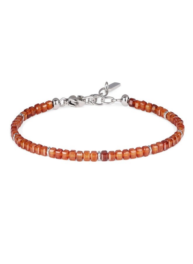 GAVU Hessonite Garnet Bracelet for Women, Healing Crystal Bracelet for Women 3mm - Image 1