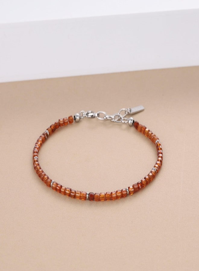 GAVU Hessonite Garnet Bracelet for Women, Healing Crystal Bracelet for Women 3mm - Image 4