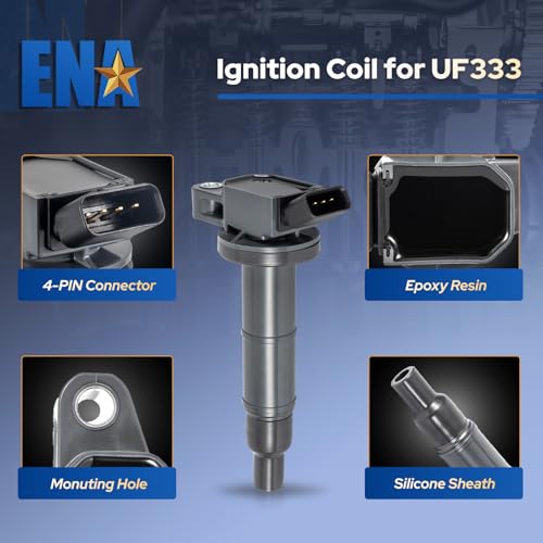 ENA عبوة من 4 لفائف إشعال UF333 شمعات إشعال 7092 2.4 L4 متوافقة مع تويوتا كامري كورولا هايلاندر ماتريكس RAV4 سولارا HS250h tC xB 2001 2002 2003 2004 2005 2006 2007 2008 2009 2010 2011 2012 - Image 4