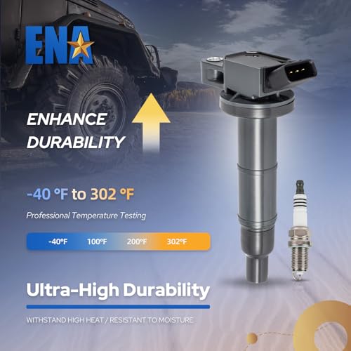 ENA عبوة من 4 لفائف إشعال UF333 شمعات إشعال 7092 2.4 L4 متوافقة مع تويوتا كامري كورولا هايلاندر ماتريكس RAV4 سولارا HS250h tC xB 2001 2002 2003 2004 2005 2006 2007 2008 2009 2010 2011 2012 - Image 3