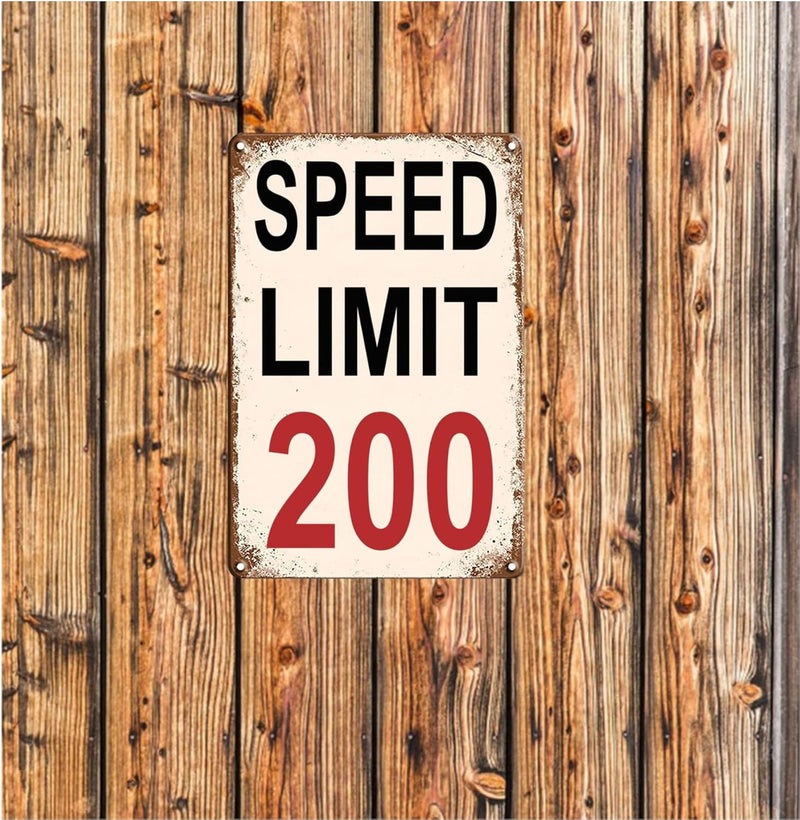 VSIIKO Man Cave Decor Race Car Posters For Men Bedroom Garage Accessories Funny Metal Tin Signs Room Stuff Wall Decor Speed Limit 200 Sign 8x12 Inch - Image 5