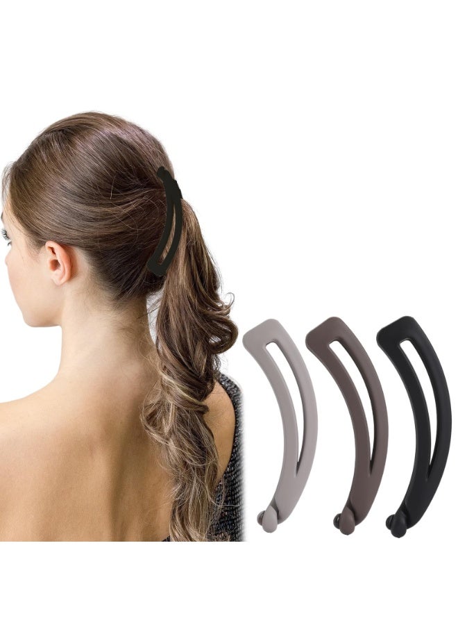 3 PCS Banana Hair Clips, Brown Banana Clips For Women Girls, Matte Cute Banana Clip, Large Claw Clips For Thick Thin Hair, Hair Clips For Ponytail Holders, Women Hair Accessories Gifts - Image 1