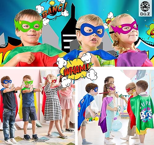 D.Q.Z DQZ SuperheroCape for Kids with Mask New Sibling Gifts for Big Brother Role Play Birthday Family Halloween Party Green - Image 5