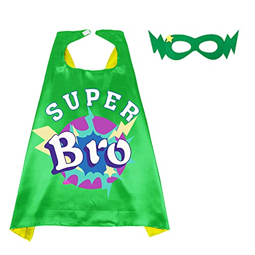 D.Q.Z DQZ SuperheroCape for Kids with Mask New Sibling Gifts for Big Brother Role Play Birthday Family Halloween Party Green - Image 1
