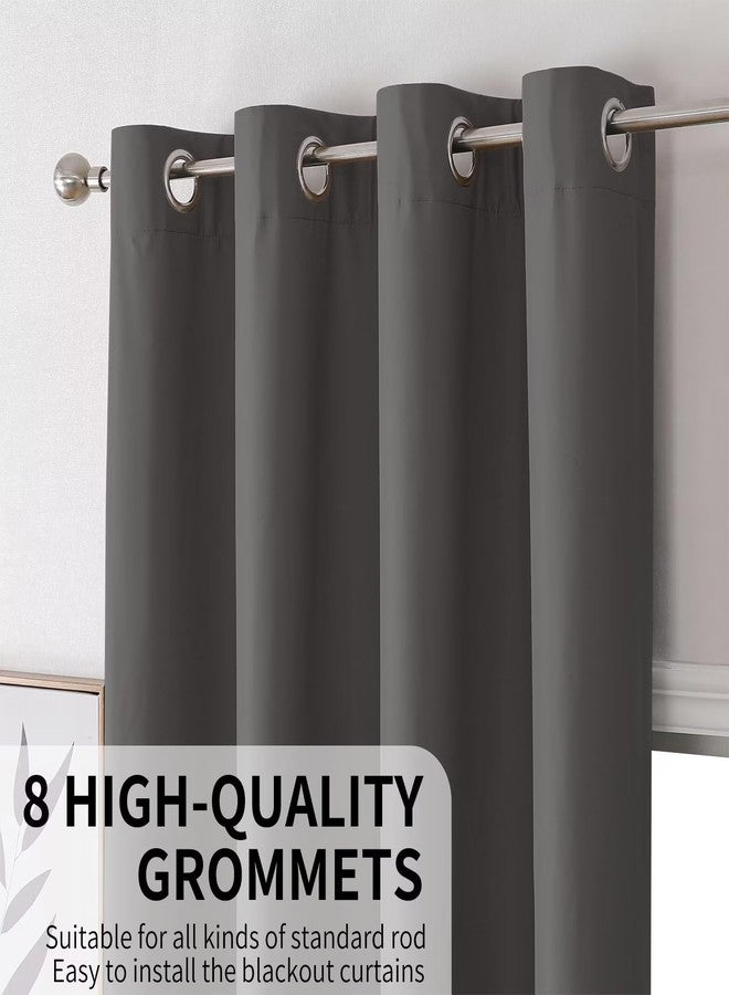 Joydeco Dark Grey Blackout Curtains 120 Inches Long, Extra Long Grey Curtains for Living Room Bedroom, Total Room Darkening Curtains Thermal Insulated Solid Drapes for Windows with Grommets - Image 4