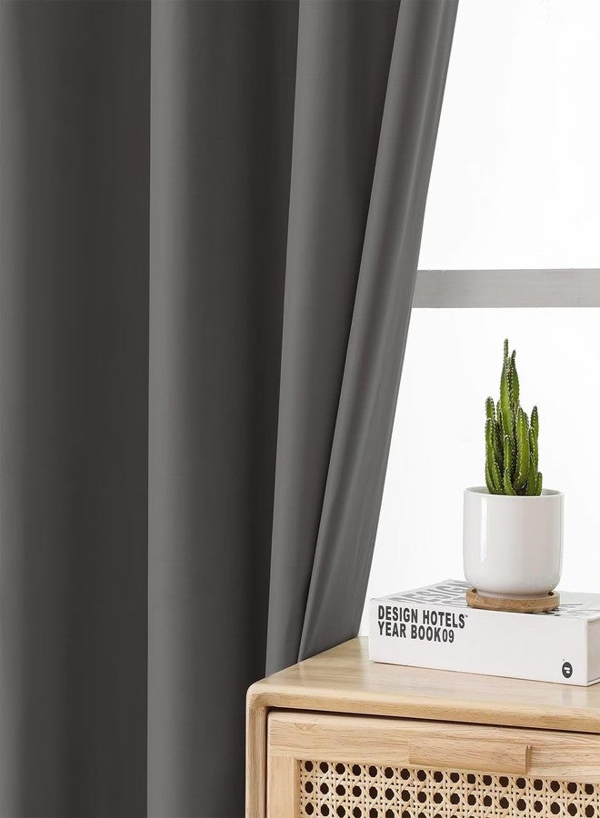 Joydeco Dark Grey Blackout Curtains 120 Inches Long, Extra Long Grey Curtains for Living Room Bedroom, Total Room Darkening Curtains Thermal Insulated Solid Drapes for Windows with Grommets - Image 2