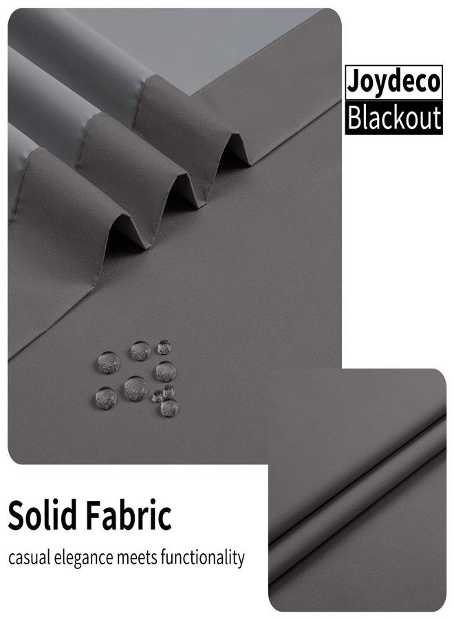 Joydeco Dark Grey Blackout Curtains 120 Inches Long, Extra Long Grey Curtains for Living Room Bedroom, Total Room Darkening Curtains Thermal Insulated Solid Drapes for Windows with Grommets - Image 3