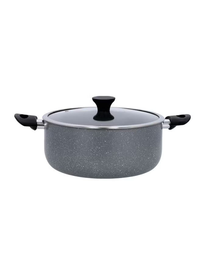 DELCASA Granite Coated Casserole With Glass Lid Multicolour 28x2.5x12cm - Image 1