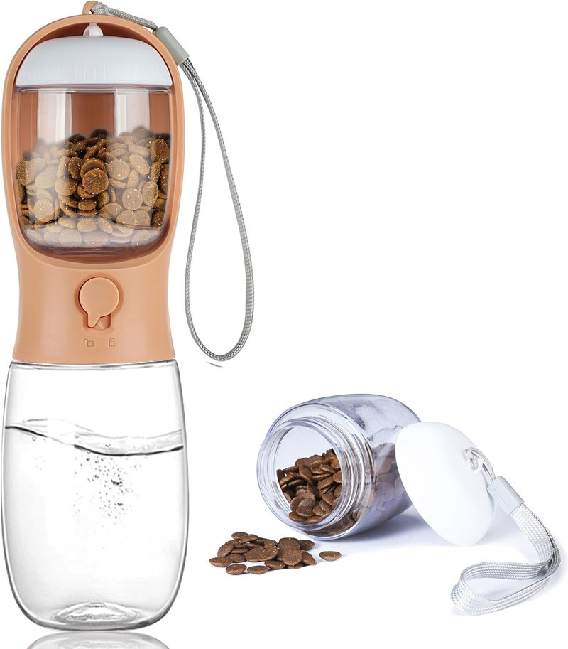 AVELORA Dog Water Bottle with Food Container, Portable Leak Proof Pet Water Dispenser for Walking Hiking Travel, Puppy Essentials Accessories for Small Large Dogs, Dog Gifts (10oz/15oz/19oz) - Image 1