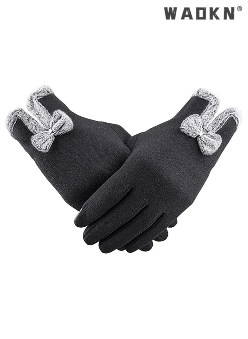 WAOKN Women's Warm Touch Screen Windproof Gloves, Thickly Lined with Fleece for Winter, Designed for Women and Girls, the Choice for Warmth and Comfort  - Image 1