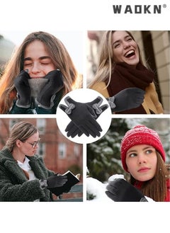 WAOKN Women's Warm Touch Screen Windproof Gloves, Thickly Lined with Fleece for Winter, Designed for Women and Girls, the Choice for Warmth and Comfort  - Image 5