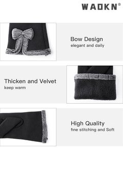 WAOKN Women's Warm Touch Screen Windproof Gloves, Thickly Lined with Fleece for Winter, Designed for Women and Girls, the Choice for Warmth and Comfort  - Image 2