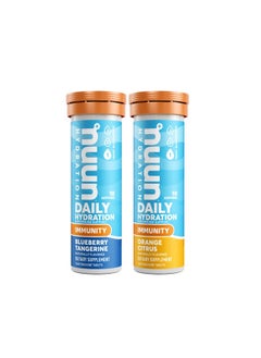Nuun Immunity: Immune Support Hydration Supplement Electrolytes Antioxidants Vitamin C Zinc Turmeric Elderberry Ginger Echinacea Blueberry Tangerine + Orange Citrus 2 Tubes (20 Servings)  - Image 2