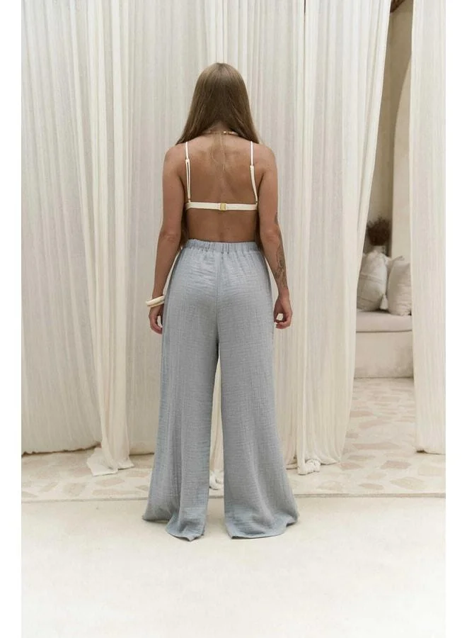 Bohemai  Bima Gray Pants with Slit Details for Women | Best Price UAE