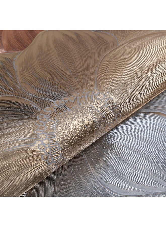 Creative Lotus PVC Placemat Ins Wind Heat-proof Waterproof Oil-proof Washable Heat Insulation Mat Hotel Restaurant Table Mat-Color:Rose Gold-Specification:38cm【sunflower】  - Image 3