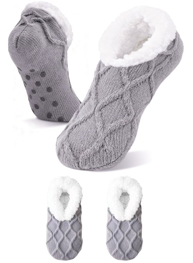 جوارب منزلية ناعمة ومريحة للنساء والرجال، جوارب سميكة ودافئة مانعة للانزلاق مع مقابض، جوارب حرارية للتدفئة في فصل الشتاء، هدية مثالية للسيدات والفتيات في عيد الميلاد - Image 1