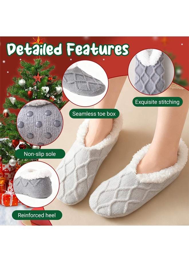 جوارب منزلية ناعمة ومريحة للنساء والرجال، جوارب سميكة ودافئة مانعة للانزلاق مع مقابض، جوارب حرارية للتدفئة في فصل الشتاء، هدية مثالية للسيدات والفتيات في عيد الميلاد - Image 2