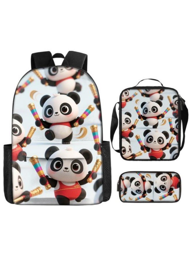 Bright Li Fire Unlock the fashion style of children's fun! Three-piece bag set, cartoon elements make children and teenagers super stylish (students, children, friends outings, mountain climbing, schooling, etc. are available) - 9 - Image 2