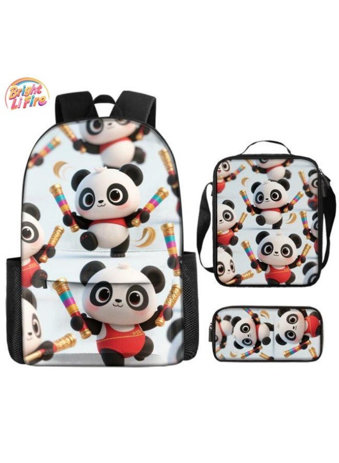 Bright Li Fire Unlock the fashion style of children's fun! Three-piece bag set, cartoon elements make children and teenagers super stylish (students, children, friends outings, mountain climbing, schooling, etc. are available) - 9 - Image 1