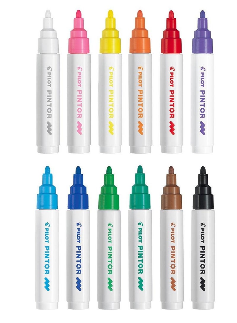 PILOT  markers طلاء مائي 12 قطعة بقلم 1.4 مم ألوان أساسية - Image 2
