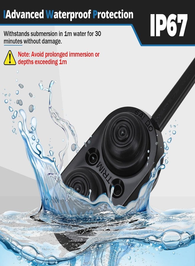 Xastro Trim Switch for Boat, Tilt Trim Switch with IP67 Waterproof, Push Button Transom Suitable for Fishing Boats Yachts Ships, Black - Image 4