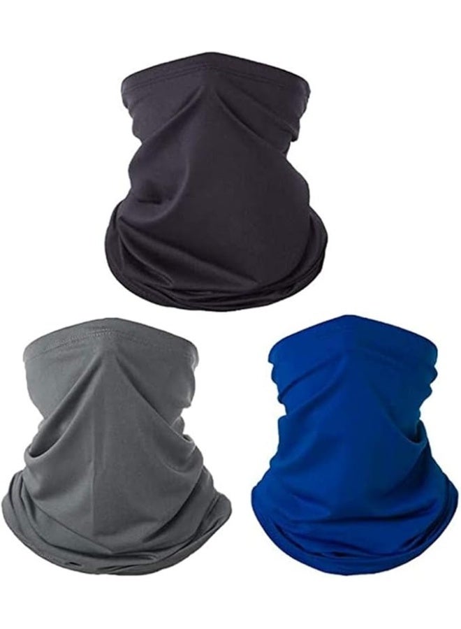 VIUAUAX 3pcs Sun UV Protection Face Bandana Kit Neck Gaiter, Reusable Washable Cloth Half Scarf Outdoor Cycling Motorcycle Balaclava for Men Women.Outdoor sunscreen neck scarf quick-drying multifunctional magic bandana cycling sports breathable neck cover cycling masks - Image 1