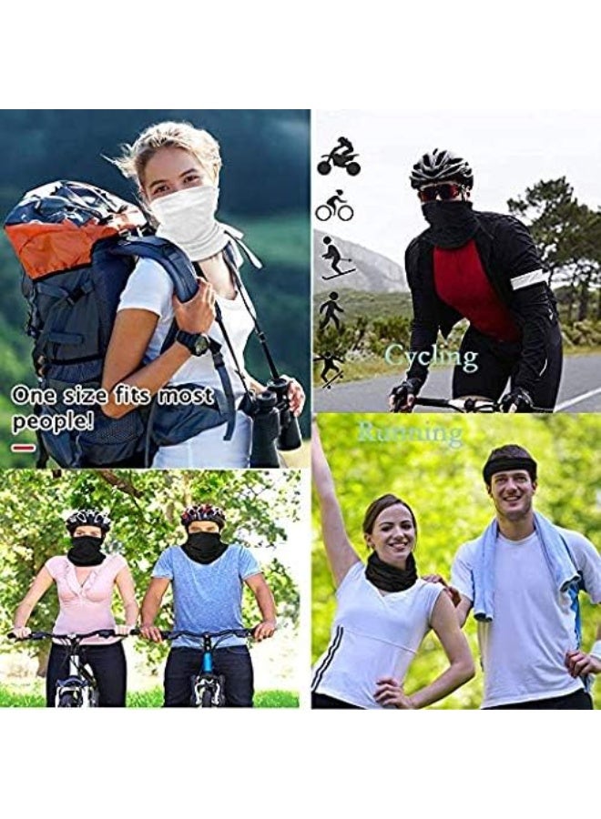 VIUAUAX 3pcs Sun UV Protection Face Bandana Kit Neck Gaiter, Reusable Washable Cloth Half Scarf Outdoor Cycling Motorcycle Balaclava for Men Women.Outdoor sunscreen neck scarf quick-drying multifunctional magic bandana cycling sports breathable neck cover cycling masks - Image 4