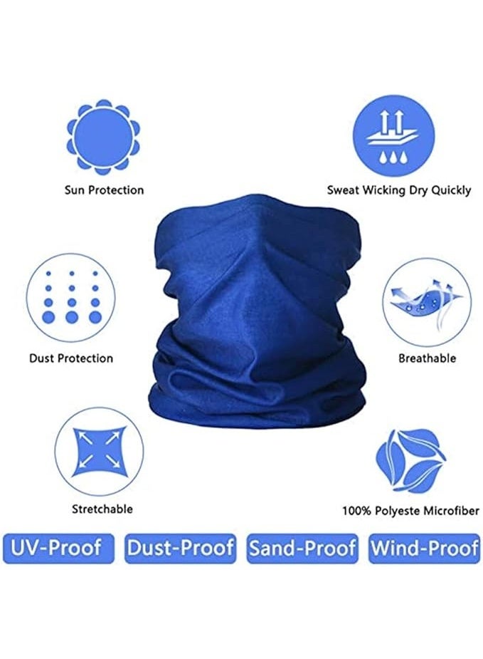 VIUAUAX 3pcs Sun UV Protection Face Bandana Kit Neck Gaiter, Reusable Washable Cloth Half Scarf Outdoor Cycling Motorcycle Balaclava for Men Women.Outdoor sunscreen neck scarf quick-drying multifunctional magic bandana cycling sports breathable neck cover cycling masks - Image 5