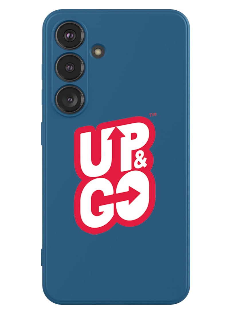 Theodor غطاء سليم واقي من السيليكون السائل مع حماية كاملة للجسم مضاد للخدش وصدمات لجهاز سامسونج جالاكسي S24 بلس (أزرق) - اذهب للأعلى والذهاب - Image 1