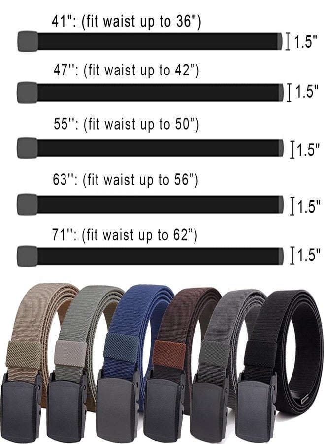 HOANAN 2-Pack Elastic Stretch Belt, Men’s Plus Size No Metal Nylon Tactical Hiking Belt(black/brown-up to 42") - Image 5