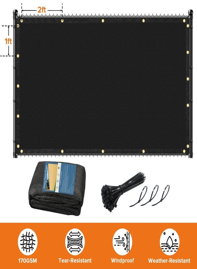 Cisvio 5ftx50ft Fence Privacy Screen Heavy Duty 170 GSM Windscreen & Dustproof Fabric Privacy Screen Covering Mesh Fencing for Outdoor Patio, Balcony, Pool Deck, Black - Image 5