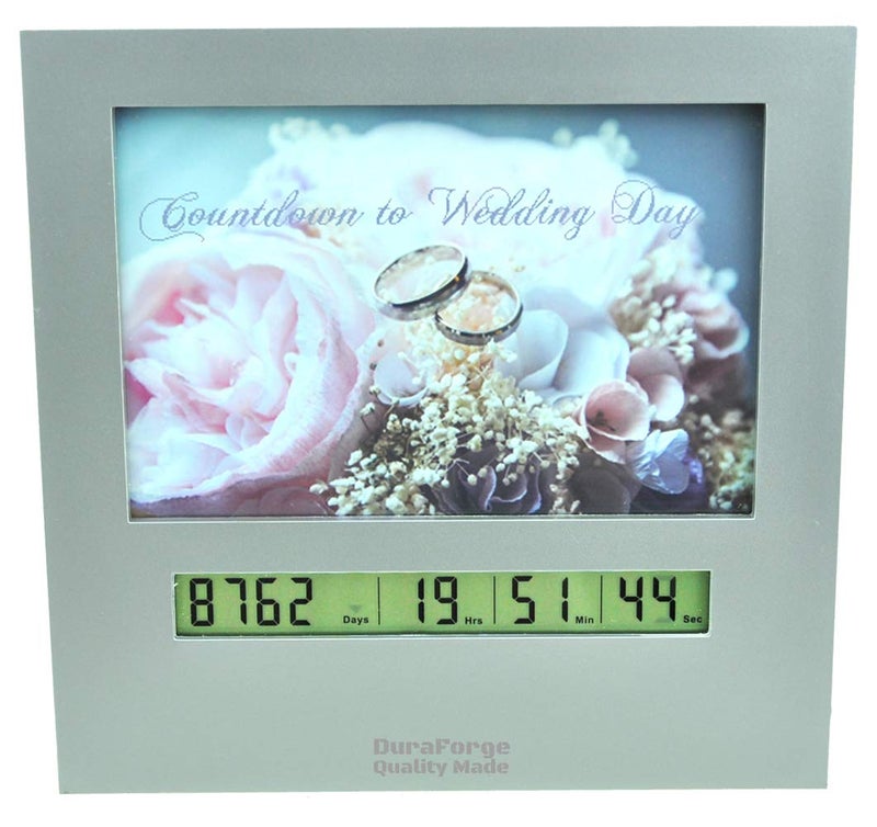DuraForge Wedding Countdown Clock with Large Digital Display Day Timer is Also a 4x6 Picture Frame Use it as a Reusable Advent Calendar or Count Down to New Baby Honeymoon Vacation Xmas Retirement