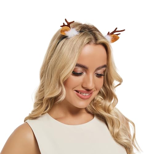 DS.DISTINCTIVE STYLE DS. DISTINCTIVE STYLE Reindeer Antlers Deer Ears Headband for Women Halloween Deer Antlers Costume Cute Hair Accessories - Image 5