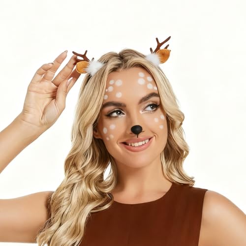 DS.DISTINCTIVE STYLE DS. DISTINCTIVE STYLE Reindeer Antlers Deer Ears Headband for Women Halloween Deer Antlers Costume Cute Hair Accessories - Image 3