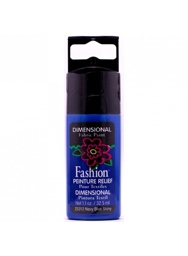 Plaid Fashion Dimensional Fabric Paint in Assorted Colors (1.1-Ounce), Navy Blue