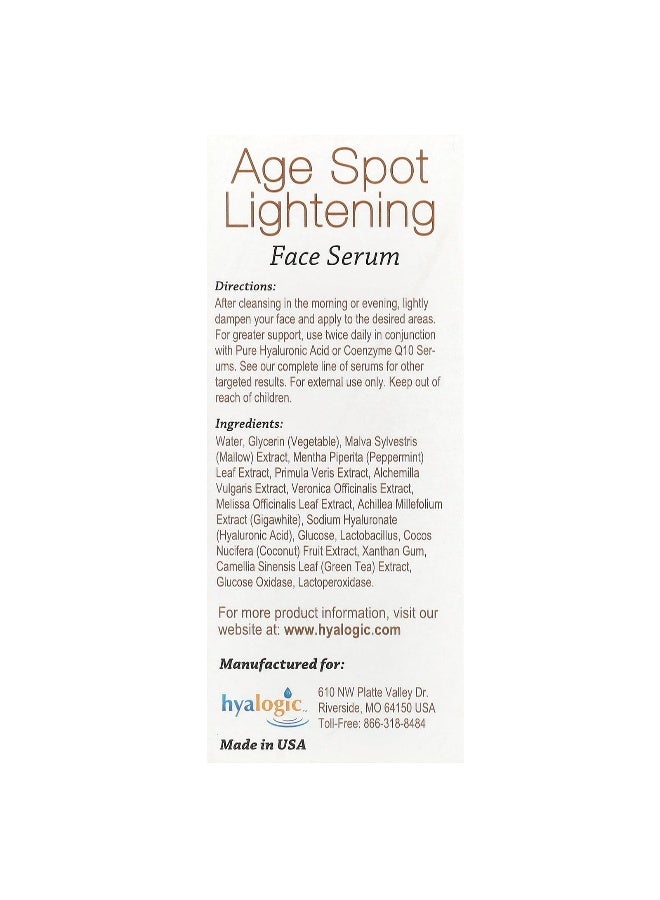 Hyalogic Hyalogic, Age Spot Lightening Face Serum with Hyaluronic Acid & Gigawhite, Fragrance Free, 1 fl oz (30 ml)  - Image 3
