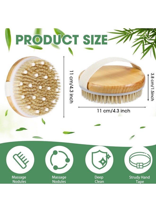 Gejoy 10 Pcs Dry Brushing Body Brush Exfoliating Brush With Massage Nodule Dry Skin Body Brush Body Scrubber For Shower Bath Back Circulation Improvement Dead Skin Remove Beauty Exfoliator (Round) - Image 2