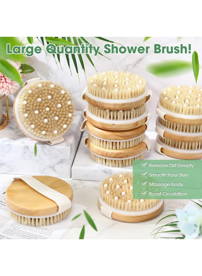 Gejoy 10 Pcs Dry Brushing Body Brush Exfoliating Brush With Massage Nodule Dry Skin Body Brush Body Scrubber For Shower Bath Back Circulation Improvement Dead Skin Remove Beauty Exfoliator (Round) - Image 3