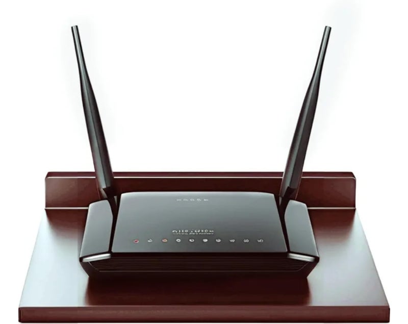 DIME حامل صندوق الإعداد الخشبي الهندسي | حامل صندوق التلفاز المثبت على الحائط لرفوف المنزل لحمل مكبرات الصوت وجهاز التوجيه WiFi ووحدة التحكم في الألعاب وجهاز البث عن بُعد (بني) - Image 1