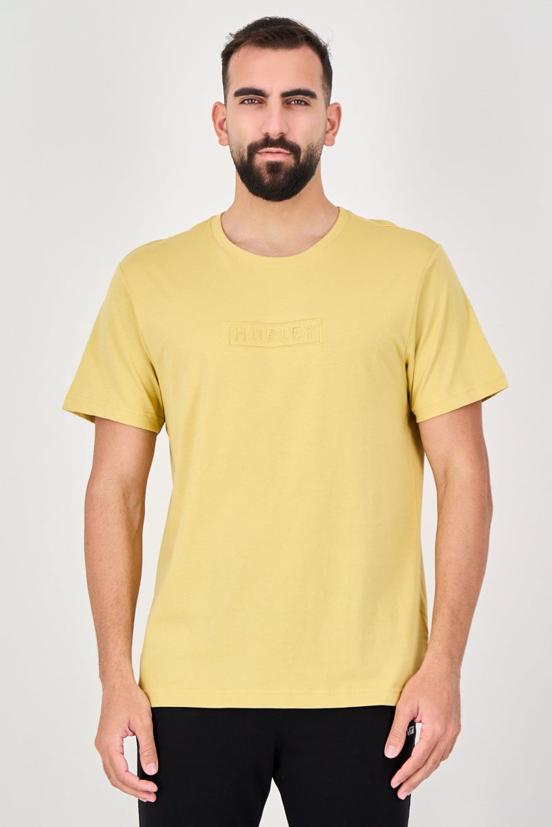 Hurley Men Sportswear Fit Short Sleeve Outdoor T-Shirt, Mustard - Image 1