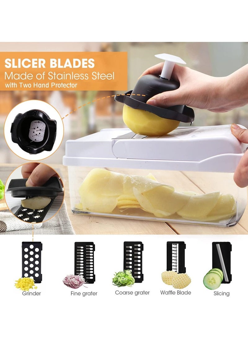 26-in-1 Vegetable Chopper with Container – Multi-Functional Mandoline Slicer and Dicer with 11 Blades, Onion Chopper, Vegetable Slicer for Potatoes, Tomatoes, Cucumbers, and Carrots  - Image 4