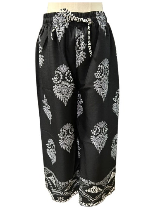 Women Clothing Set Outfit Suit Tops Blouse and Wide Leg Pants Free Size - Image 3