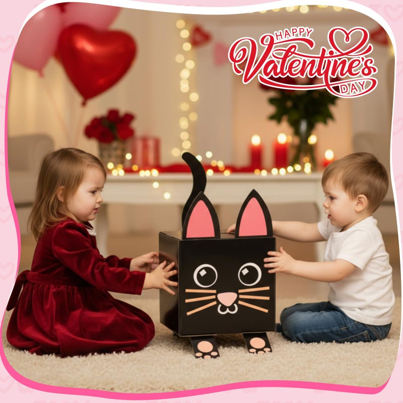 Eaasty Otter Valentine Boxes for Kids DIY Valentines Day Mailbox Kits with 32 Cute Otter Valentine Cards for Boys Girls Toddlers School Class Classroom Gifts Exchange & Greeting Craft Party Favor - Image 4