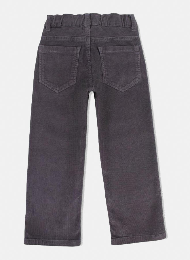 Boys Velvet Pants – Grey - Image 3