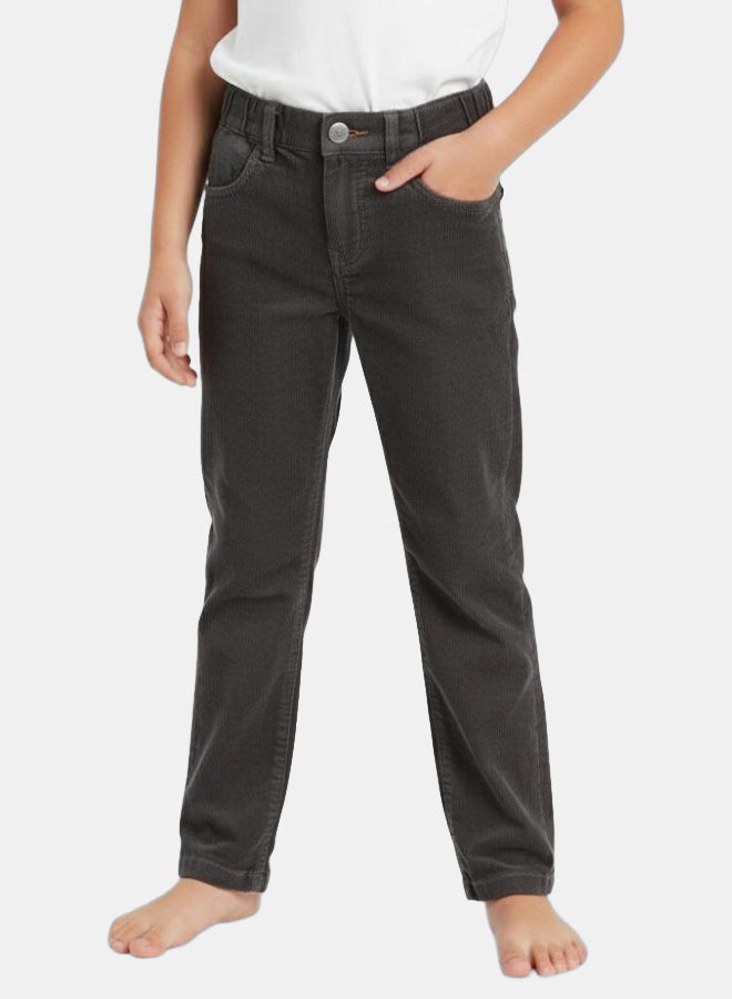 Boys Velvet Pants – Grey - Image 1