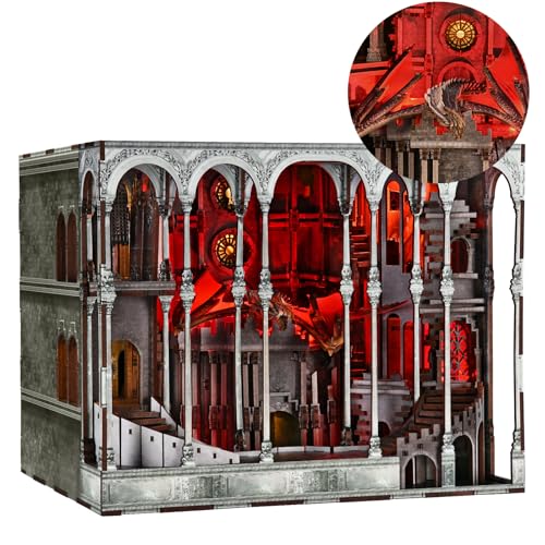 CCCDF Book Nook Kit DIY Miniature House Kit for Adults Teens Dollhouse Booknook Tiny House Bookshelf Decor with LED Light Gifts for Family Friends Ember Castle - Image 1