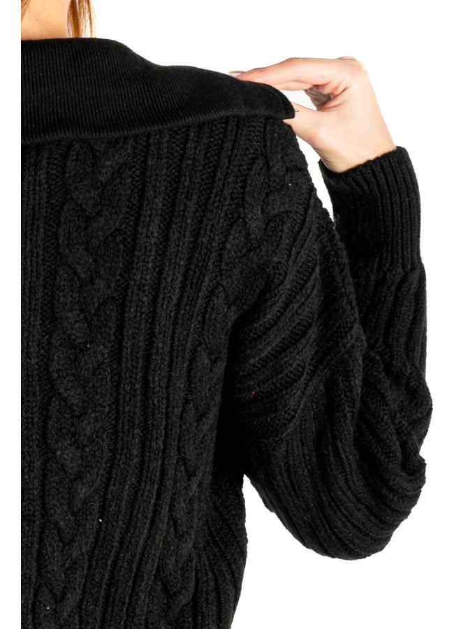 THICK CAPELS LONG SLEEVES PULLOVER WITH HALF ZIPPER