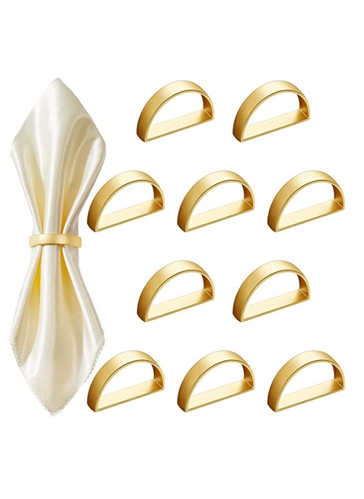Tanyaz Napkin Rings,10Pcs Stainless Steel Napkin Rings Metal Napkin Ring Holders Modern Ring Holder Serviette Buckles Metallic Adornment for Table Settings, Weddings, Dinner Parties, Wedding  - Image 1