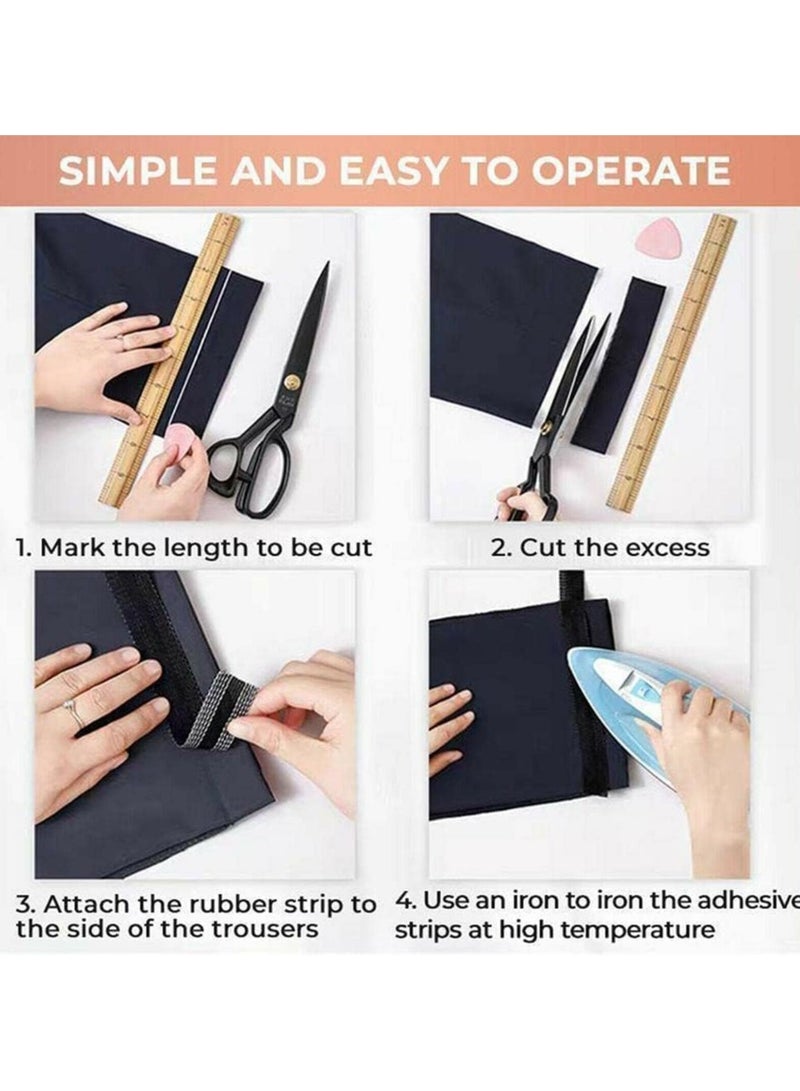 Oasisgalore 3pcs Permanent Washable Iron-On Hem Clothing Tape, Self-Adhesive for Pants & Clothes (Black, White, Gray)  - Image 3